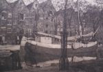 Dom.Pol Dom.Geb.1885-1978.Tjalk in de Gracht.€ 150,-